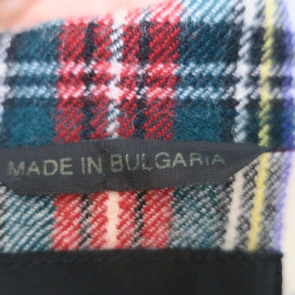 GIORGIO SANT ANGELO tartan plaid blazer vintage wool 12 red green scottish pockt - Picture 8 of 12